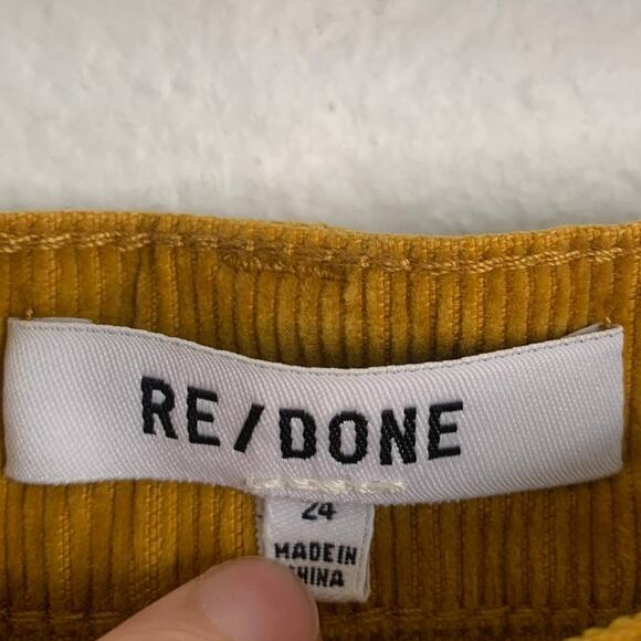 NWT RE/DONE 70s Pocket Corduroy Mini Skirt in Yellow - Picture 8 of 14